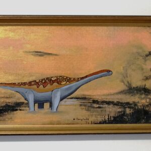 Dinosaur in swamp painting